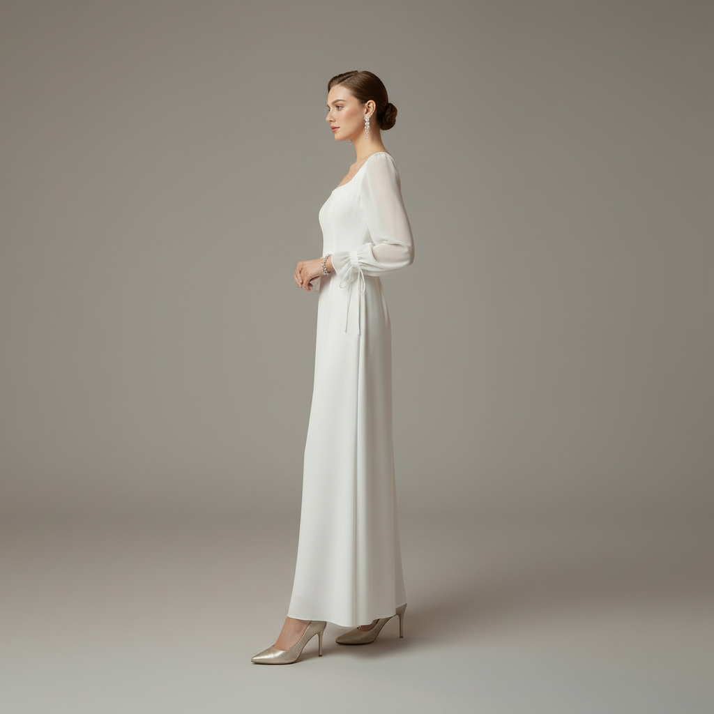 Elegant Maxi Dress | Women's Long Sleeve Wedding Guest Dress