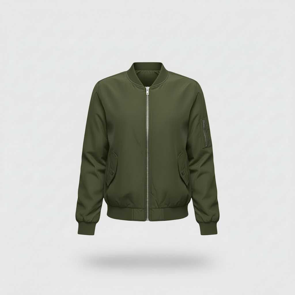 Women's Short Bomber Jacket | Slim Fit Stylish Zipper Design