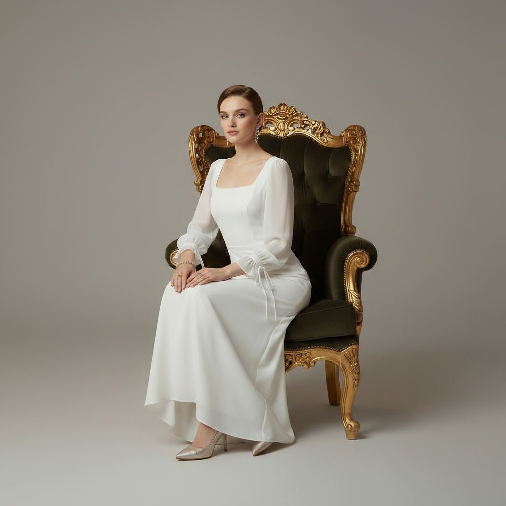 Elegant Maxi Dress | Women's Long Sleeve Wedding Guest Dress