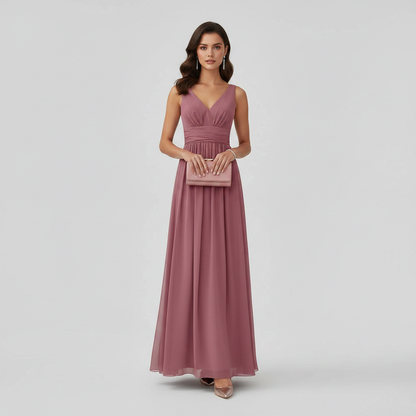 Elegant Maxi Dress | Women's Sleeveless V-Neck Summer Dress