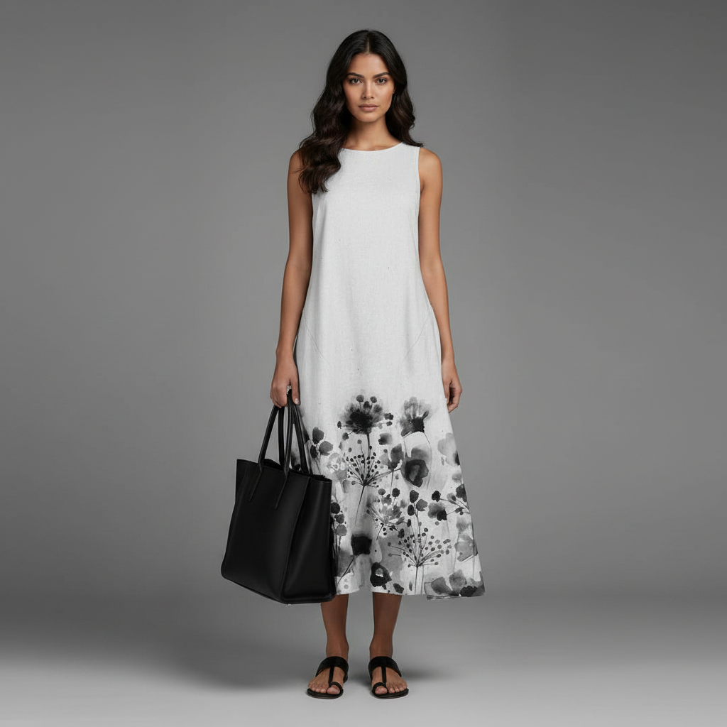 Floral A-Line Midi Dress | Women's Summer Dresses