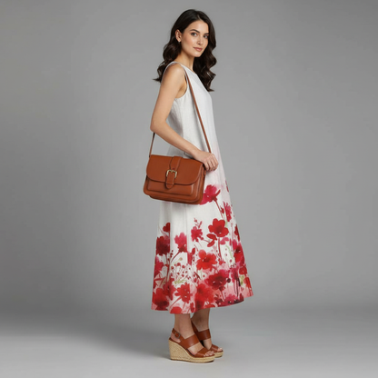 Floral A-Line Midi Dress | Women's Summer Dresses