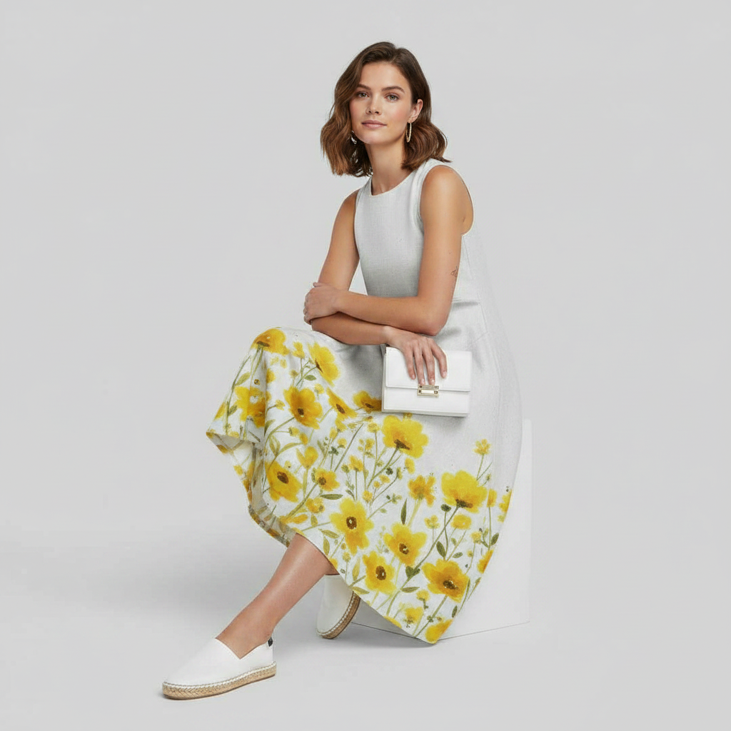 Floral A-Line Midi Dress | Women's Summer Dresses