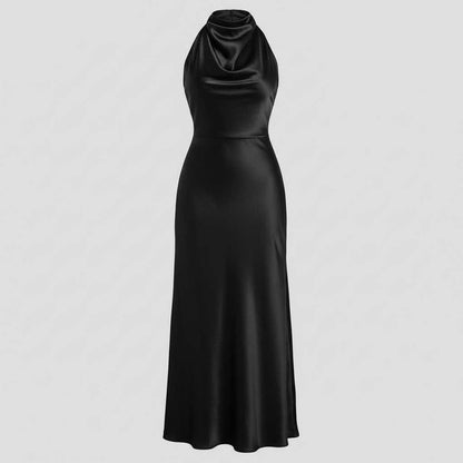 Halter Evening Dress | Formal Wedding Guest Midi Gown