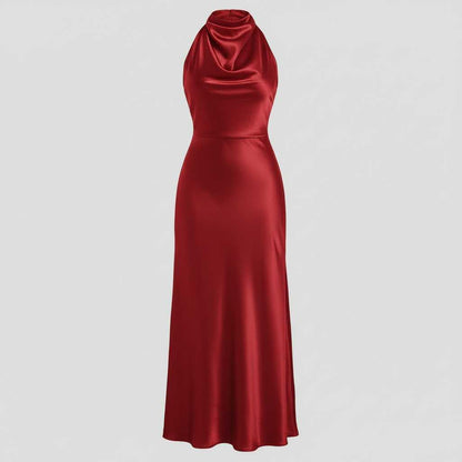 Halter Evening Dress | Formal Wedding Guest Midi Gown