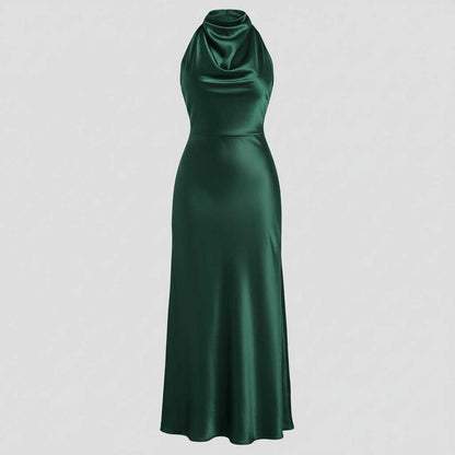 Halter Evening Dress | Formal Wedding Guest Midi Gown