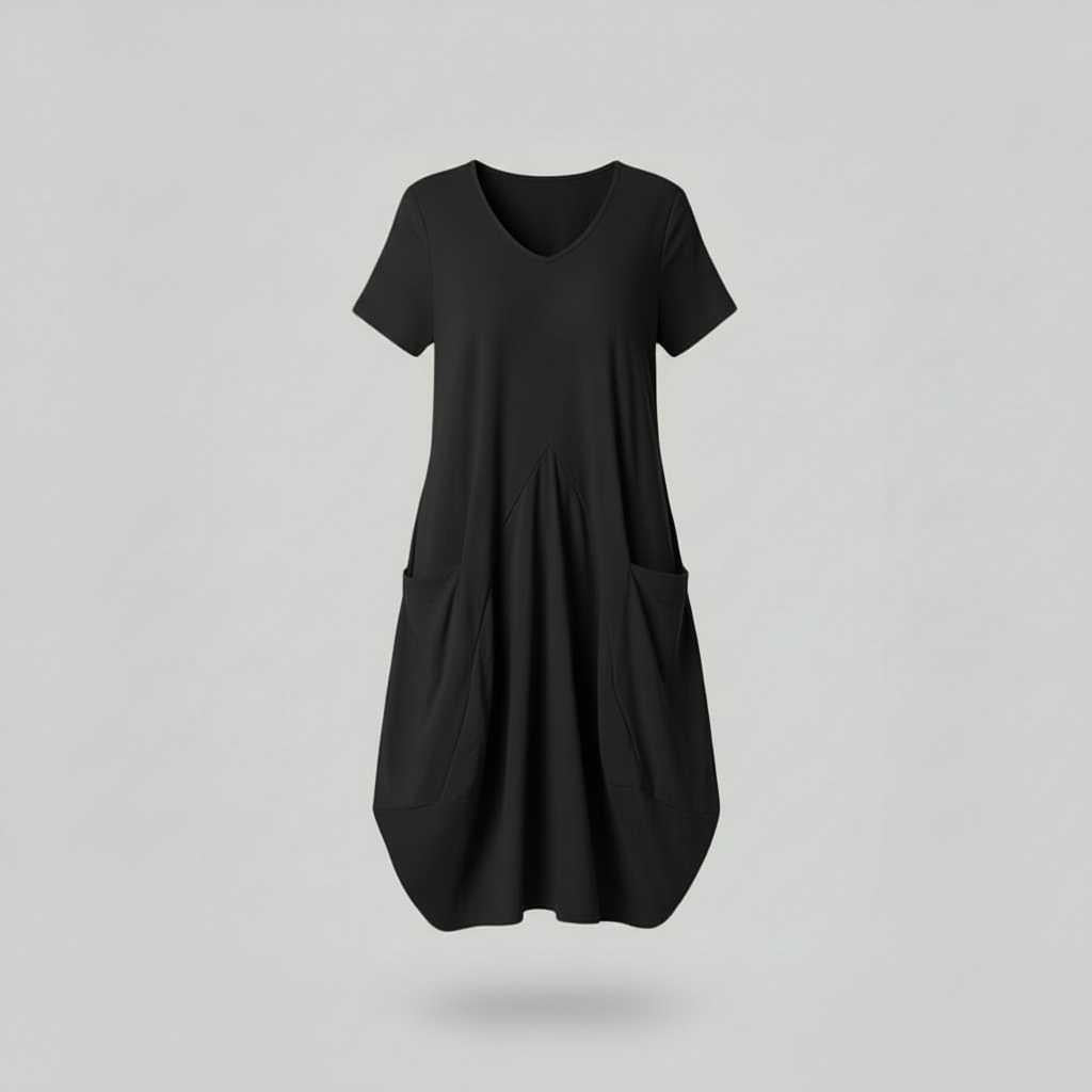 Summer Midi Dress | Loose Fitting Crew Neck for Women