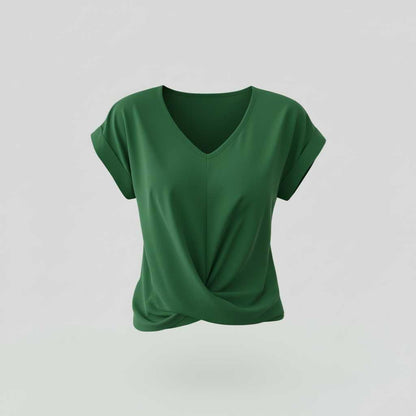 V-Neck Twist Top | Women's Blouse for Casual Summer Wear