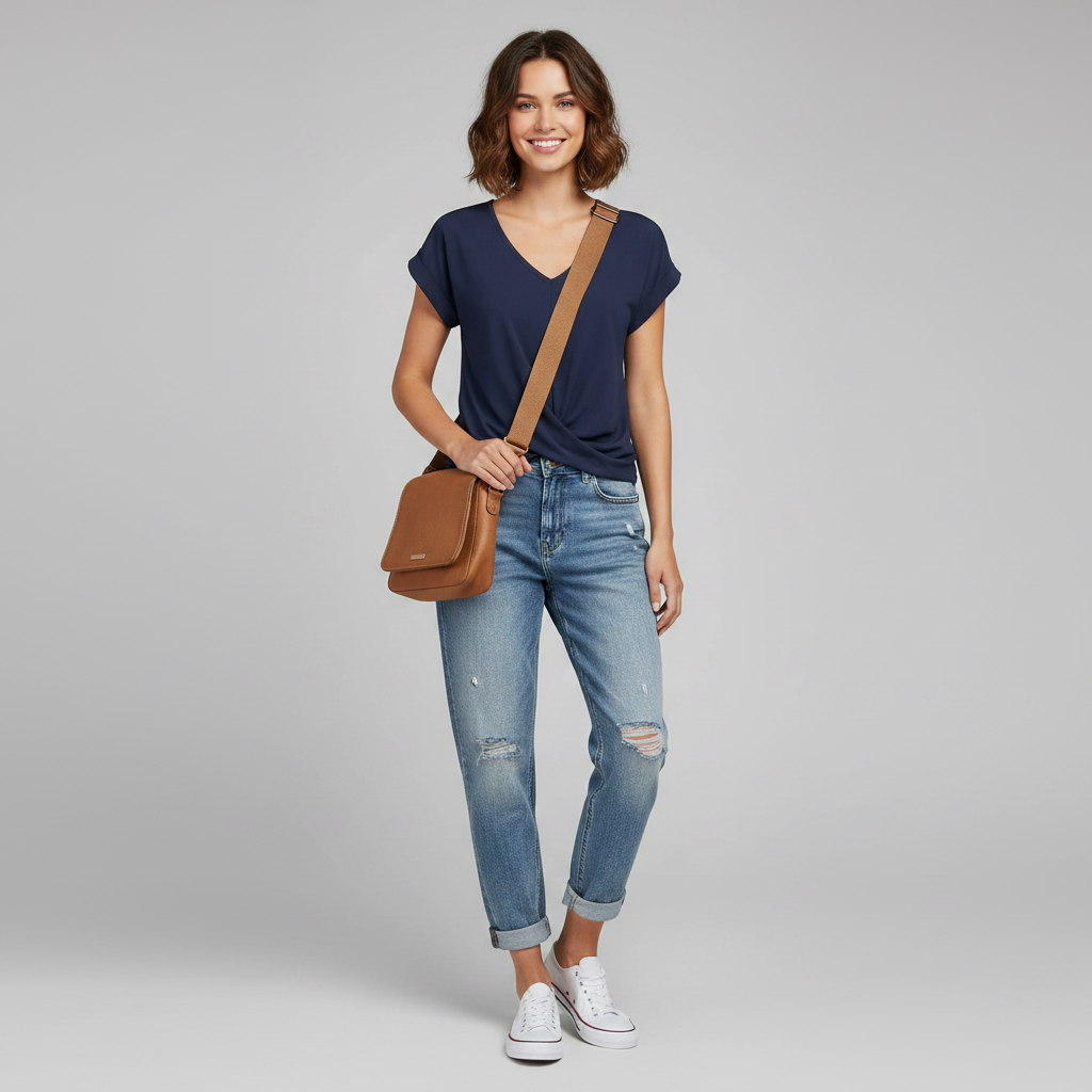 V-Neck Twist Top | Women's Blouse for Casual Summer Wear