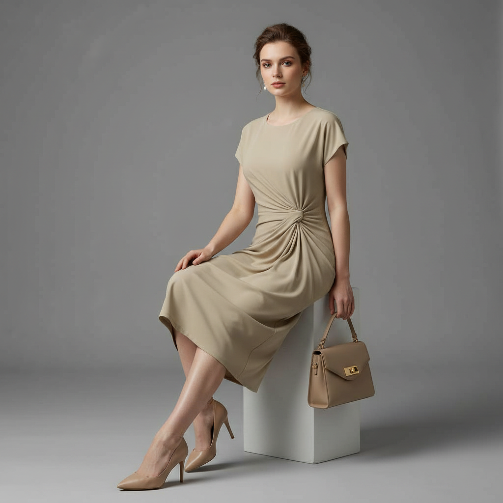 Women's Midi Dress | Short Sleeve Formal Dress