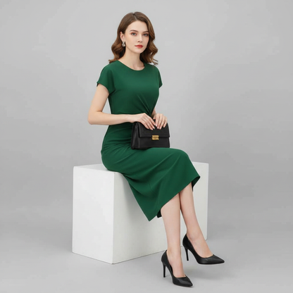 Women's Midi Dress | Short Sleeve Formal Dress