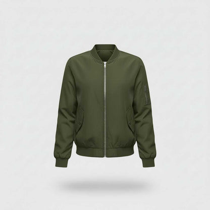 Women's Short Bomber Jacket | Slim Fit Stylish Zipper Design