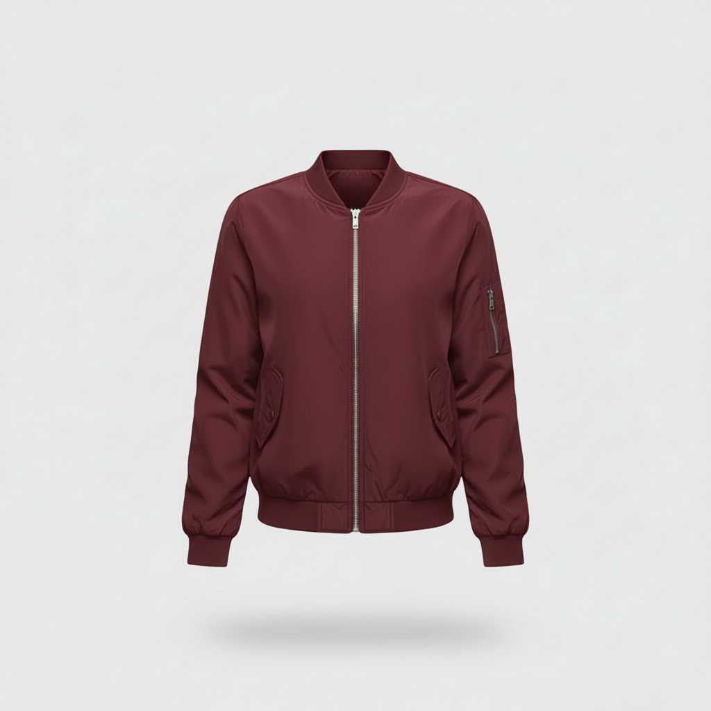 Women's Short Bomber Jacket | Slim Fit Stylish Zipper Design
