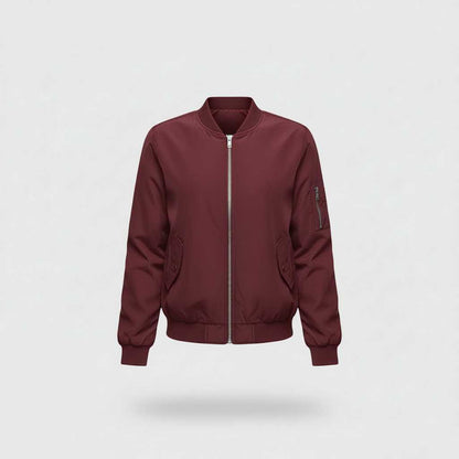 Women's Short Bomber Jacket | Slim Fit Stylish Zipper Design