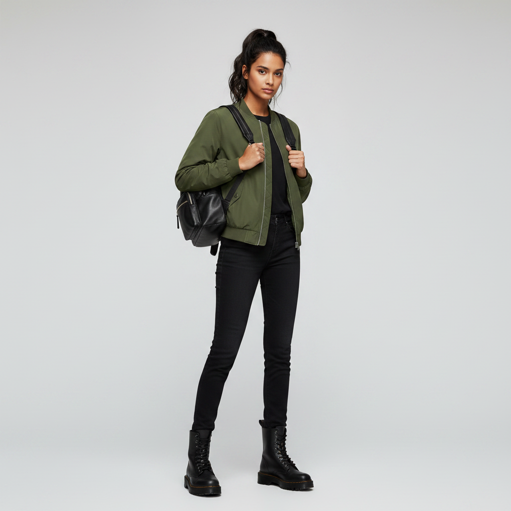 Women's Short Bomber Jacket | Slim Fit Stylish Zipper Design