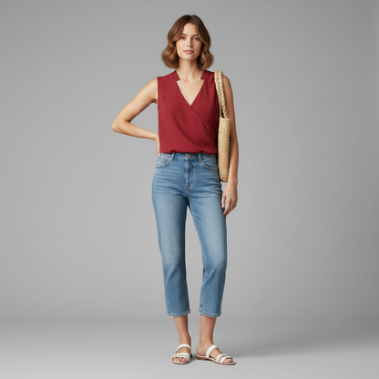 Women's V-Neck Summer Top | Casual Wear