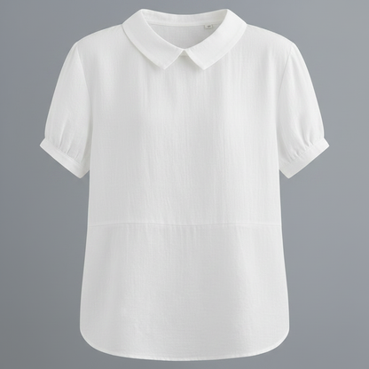 Women's White Blouse | Casual Collared Top for Effortless Style