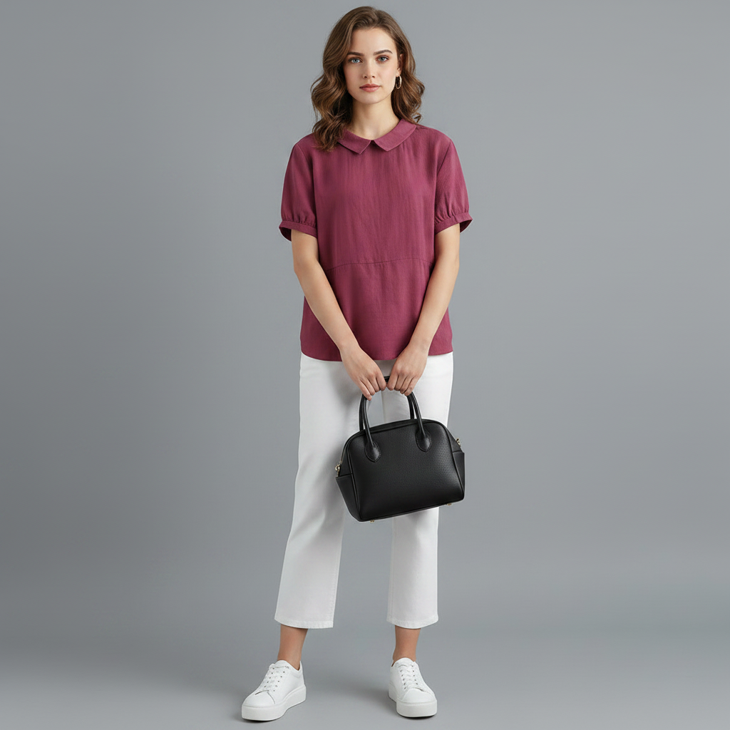Women's White Blouse | Casual Collared Top for Effortless Style