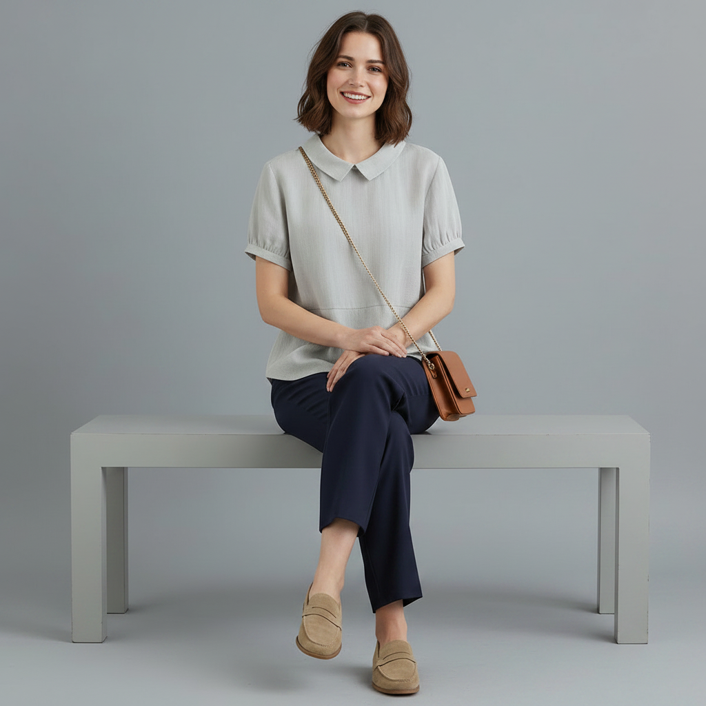Women's White Blouse | Casual Collared Top for Effortless Style